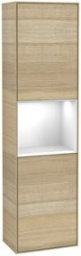 V&B Hochschrank Finion Wandbeleuchtung in Weiß Lackiert mit Glasfächern und LED-Beleuchtung, B/T/H: 41,8 x 27,0 x 151,6 cm - Bild 1