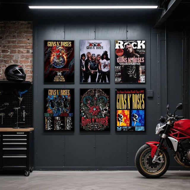 Kayou Guns N Roses Retro-Poster im Anime-Stil als Kunstdruck aus Papier, Mehrfarbig, B/H: 15,0 x 10,0 cm - Bild 1