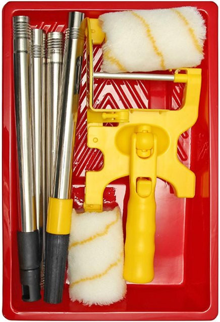 ASDA3 Multifunktionales Malerwerkzeug-Set mit Farbroller, Pinsel und Farbwanne in Gelb - Bild 1