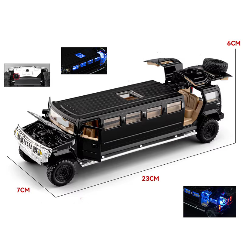 MAKEDA Hummer H2, Auto Modell, 1:32, Metall, mit Licht und Sound - Bild 2