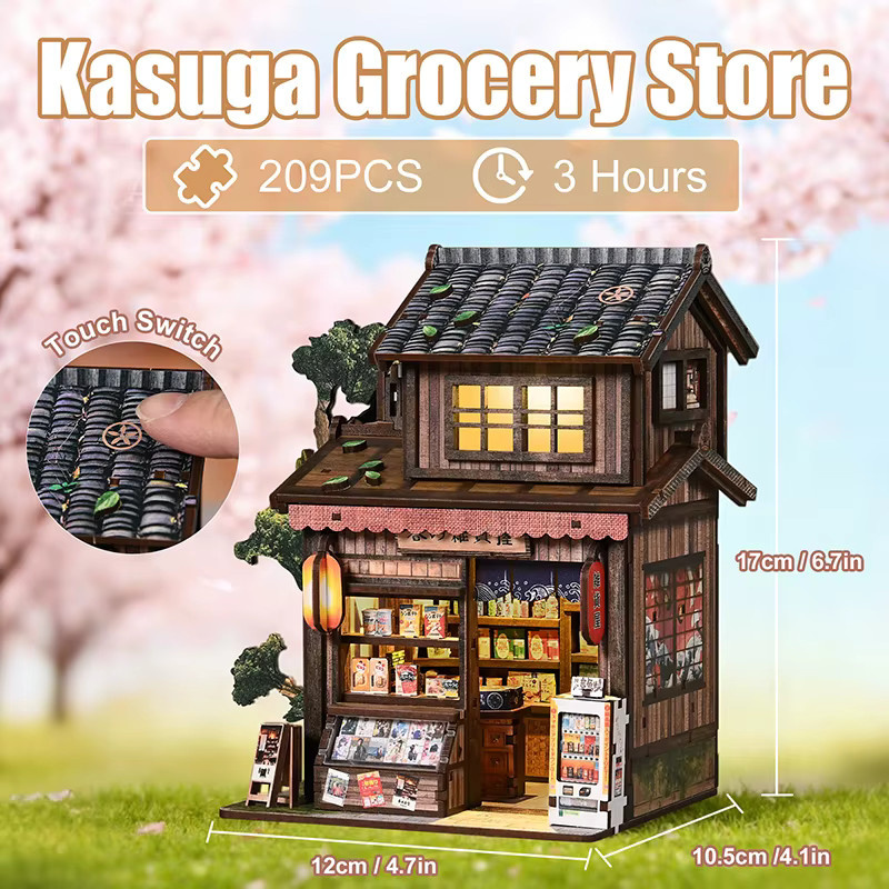 Zuuton Miniatur-Haus Japanischer Lebensmittelgeschäft, 3D Puzzle, mit LED Licht, ab 14 Jahre - Bild 4