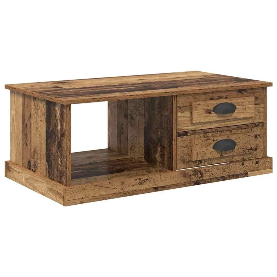 vidaXL Couchtisch mit Schubladen in Altholz-Optik, Braun, B/T/H: 90 x 50 x 35 cm - Bild 2
