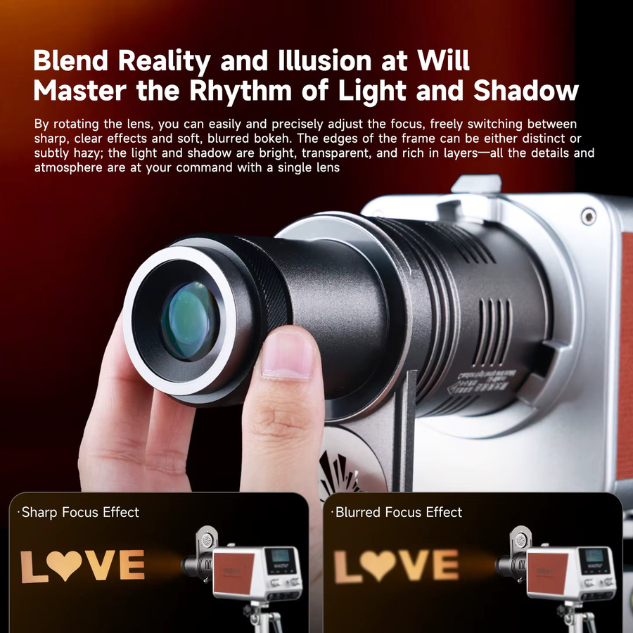 Zhiyun Mini-Snoot-Konus mit 20 GOBOs für Zhiyun CINEPEER CX100, Foto-Video-Beleuchtungsaufsatz in Schwarz - Bild 3