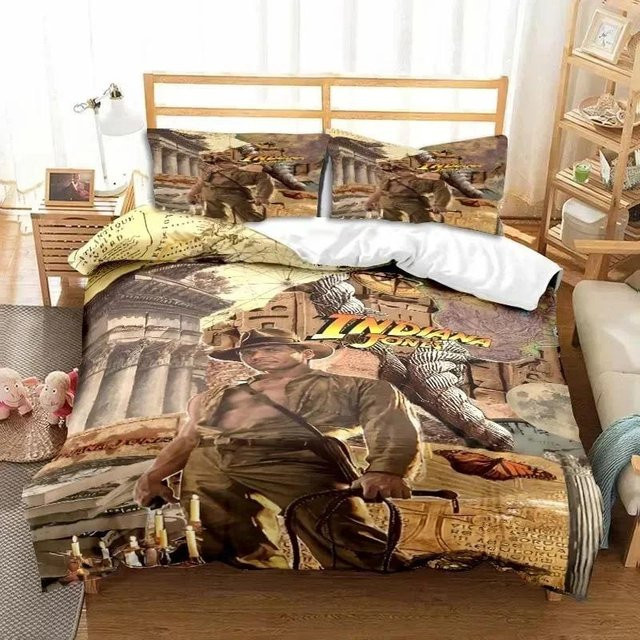 Bettwäscheset Indiana Jones Das Rad des Schicksals von Binchi Outdoor Product, Mehrfarbig, Material Mikrofaser Polyester, B/H: 135 x 200 cm - Bild 1
