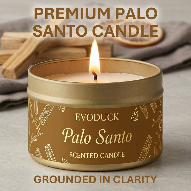 EVODUCK Palo Santo Duftkerze Premium Purify Elevate zur Energie-Reinigung und Meditation in Beige - Bild 1