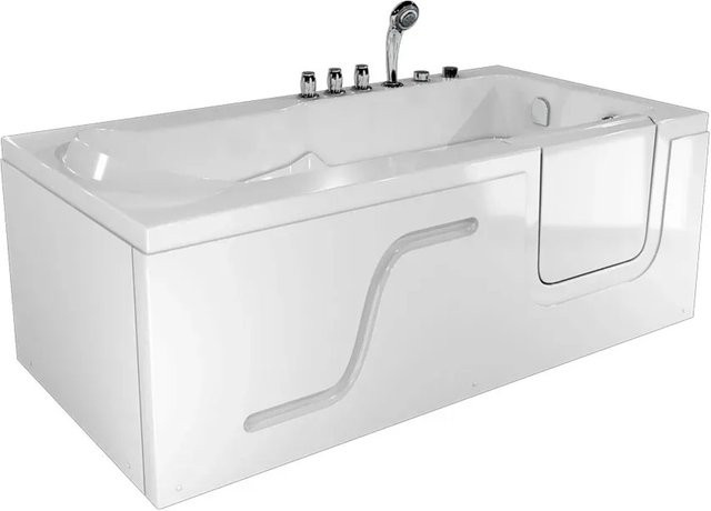 AcquaVapore Whirlpool Seniorenwanne mit Tür S17-TH-WP-L, Farbe: Weiß, B/T/H: 150 x 75 cm - Bild 1