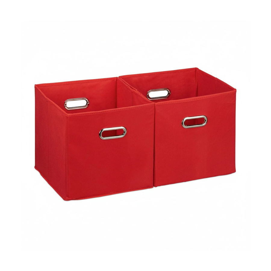 Relaxdays Aufbewahrungsbox aus Stoff in Rot, 2er Set, faltbar, B/T/H: 30 x 30 x 30 cm - Bild 2