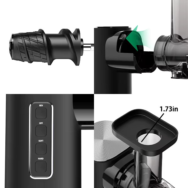 Blitzhome BH-JC01 Kaltpress-Entsafter in Schwarz mit 2 Geschwindigkeitsmodi und leisem Motor - Bild 2
