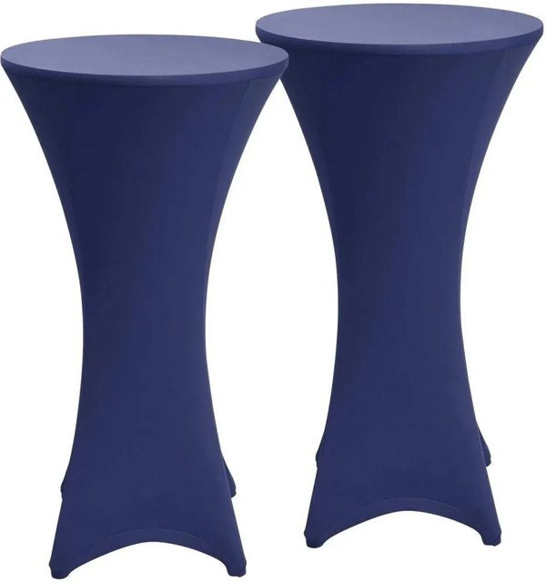 Beautissu Stella Stehtischhusse Blau 2-teilig aus Stretchstoff mit ø 80 cm - Bild 1