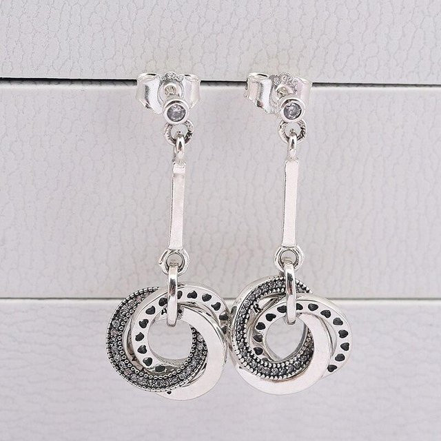Ohrstecker 925 Sterling Silber, ineinandergreifende Kreise, Herz, Damen - Bild 1