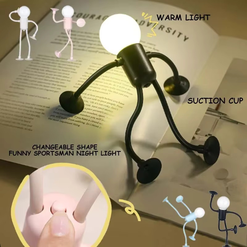 VENUSWING Sportler-Nachtlicht in Weiß mit warmweißem Licht, veränderbare Form als Schreibtischlampe für Schlafzimmer und Badezimmer - Bild 2