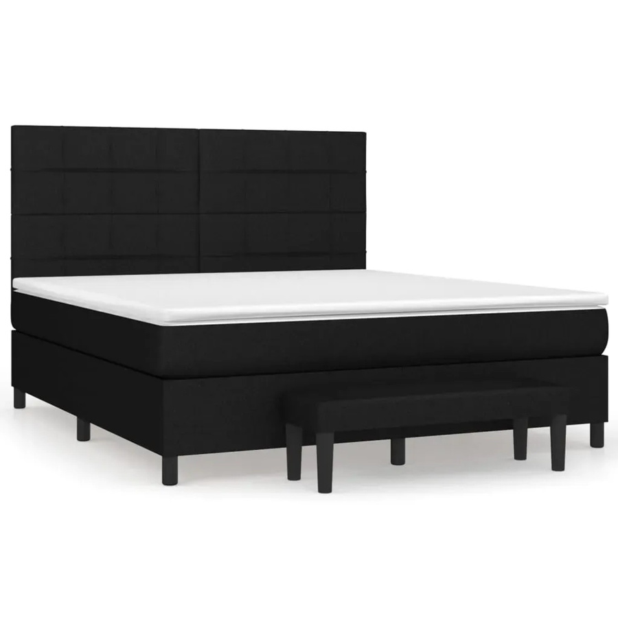 vidaXL Boxspringbett mit Matratze Hybrid-Design in Schwarz und Weiß, B/T: 180 x 200 cm - Bild 2