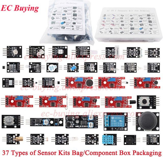 EC Buying 37-in-1 Sensoren-Module Starter-Kit mit Box für Arduino, Raspberry Pi, STM32, ESP32 und Mikrocontroller, Multicolor - Bild 1