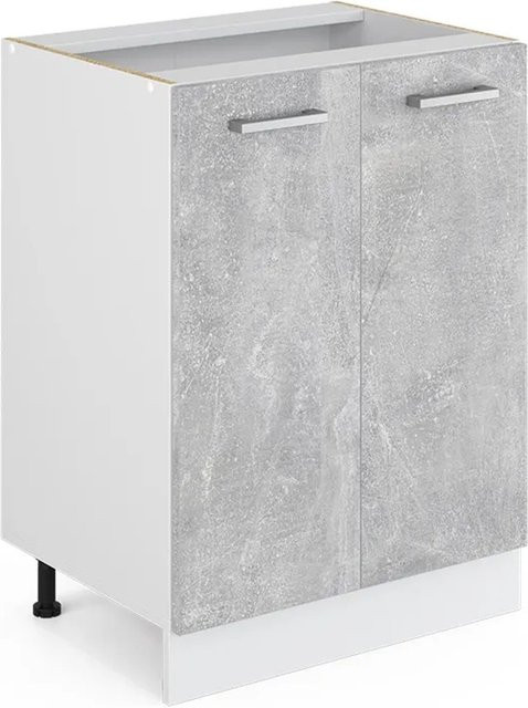 Vicco Küchenunterschrank R-Line Küchenkommode Beton Weiß B: 60 cm, H: 81,6 cm, T: 46 cm - Bild 1