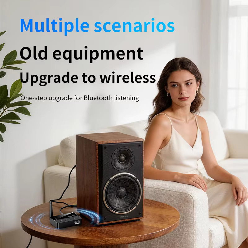 KEBIDUMEI 2-in-1 Bluetooth 6.0 Empfänger und Sender, Wireless Hi-Fi Stereo Audio Adapter mit 3,5-mm-Klinkenstecker und RCA, Schwarz - Bild 2