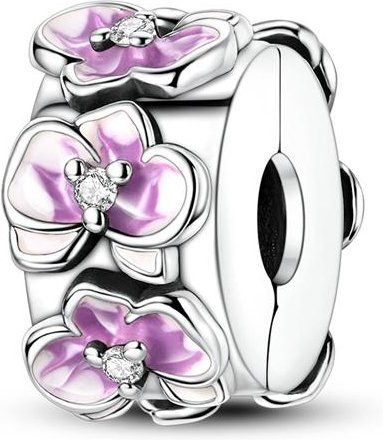 Charms 925 Silber, Herzform, Perlen, Zirkonia, Damen - Bild 1