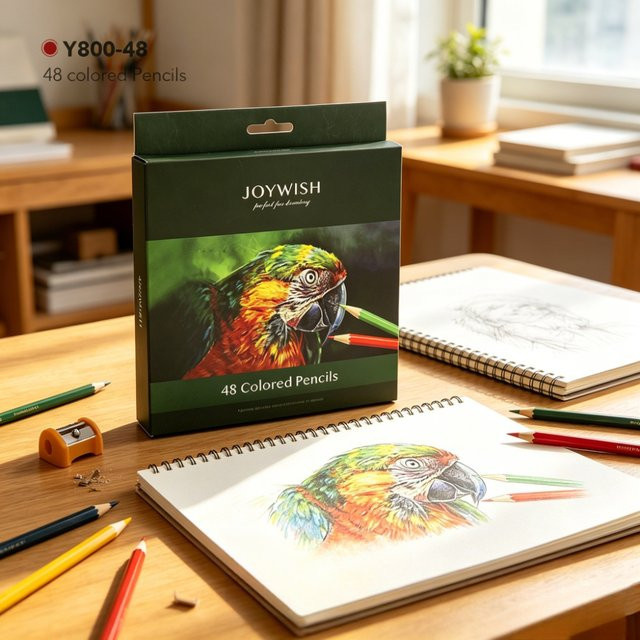 Set mit 48 bunten Ölfarbstiften in Mehrfarben für Schule und Büro - Bild 1