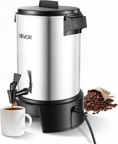 VEVOR Gewerbliche Kaffeemaschine Coffee Urn, 4,5 l Heißgetränkespender, Silber, 1190 W mit automatischer Temperaturregelung und tropffreiem Wasserhahn - Bild 1