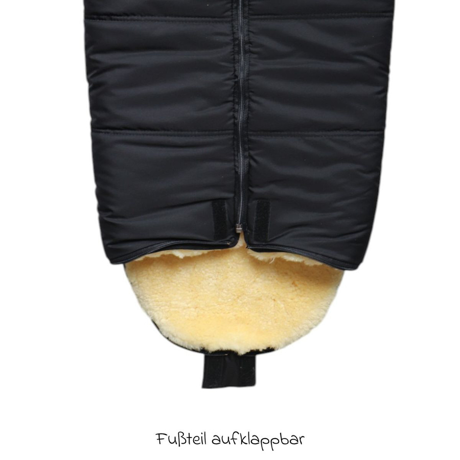 Kaiser Lammfell-Fußsack Naadja für Babyschalen und Babywannen, Schwarz - Bild 5
