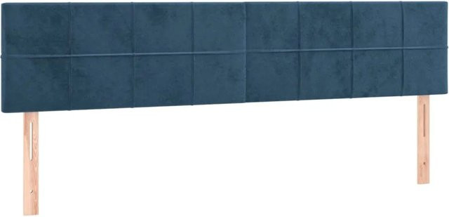 vidaXL LED Kopfteil aus Samt in Dunkelblau mit USB-Ladeport und integrierter Beleuchtung, B/T/H: 160 x 5 x 78-88 cm - Bild 1