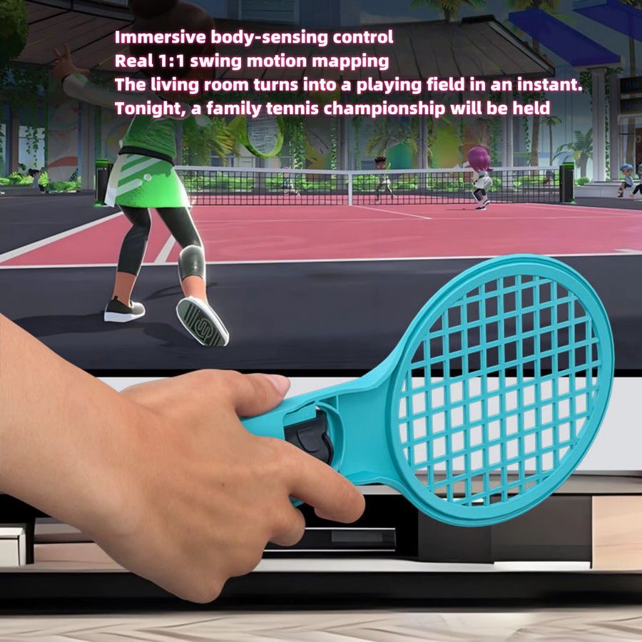 ACES Tennisschläger Joy-Con-Griffhalter und Controller-Griffe für Nintendo Switch und Switch 2 OLED in Blau - Bild 4