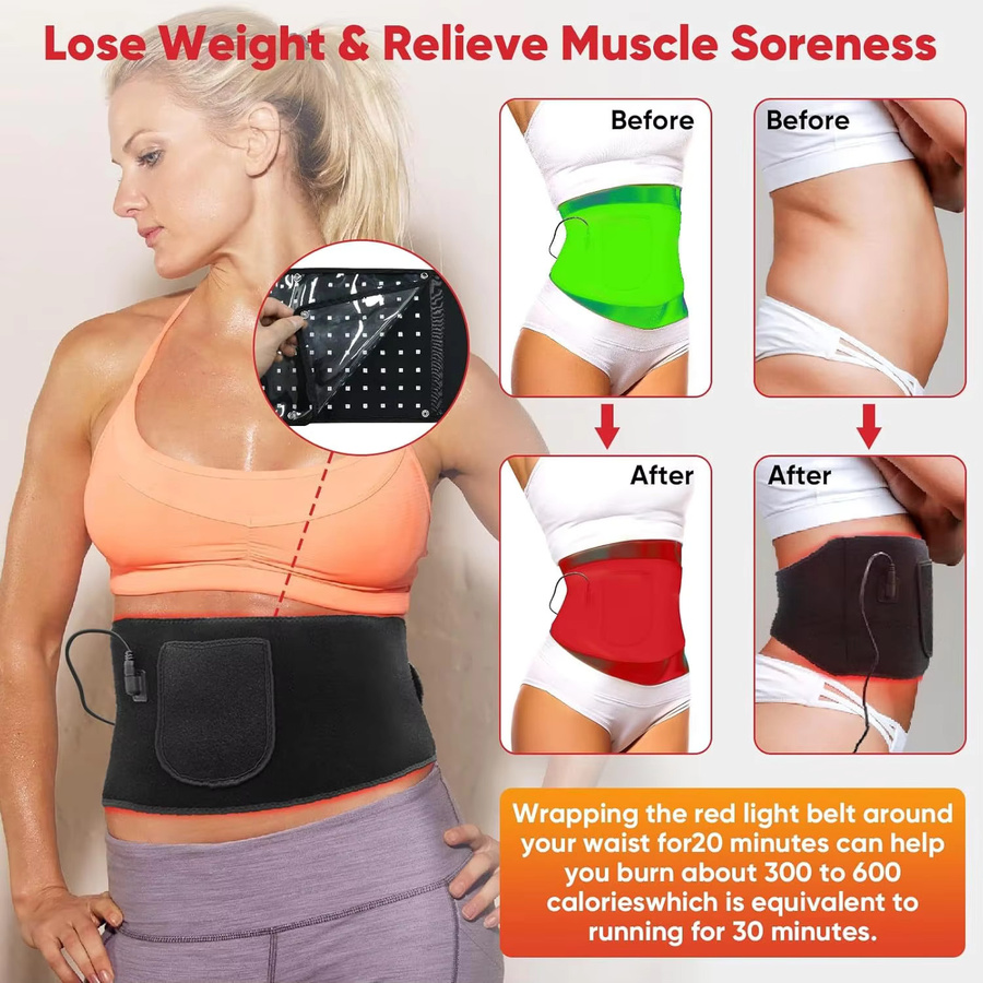 vilnason Rot- & Infrarot-Lichttherapiegürtel, Schwarz, Unisex - Bild 3
