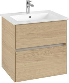 V&B Waschtischunterschrank Collaro in Nordic Oak mit mittiger Waschtischöffnung, B/T/H: 61,1 x 48 x 61 cm - Bild 1