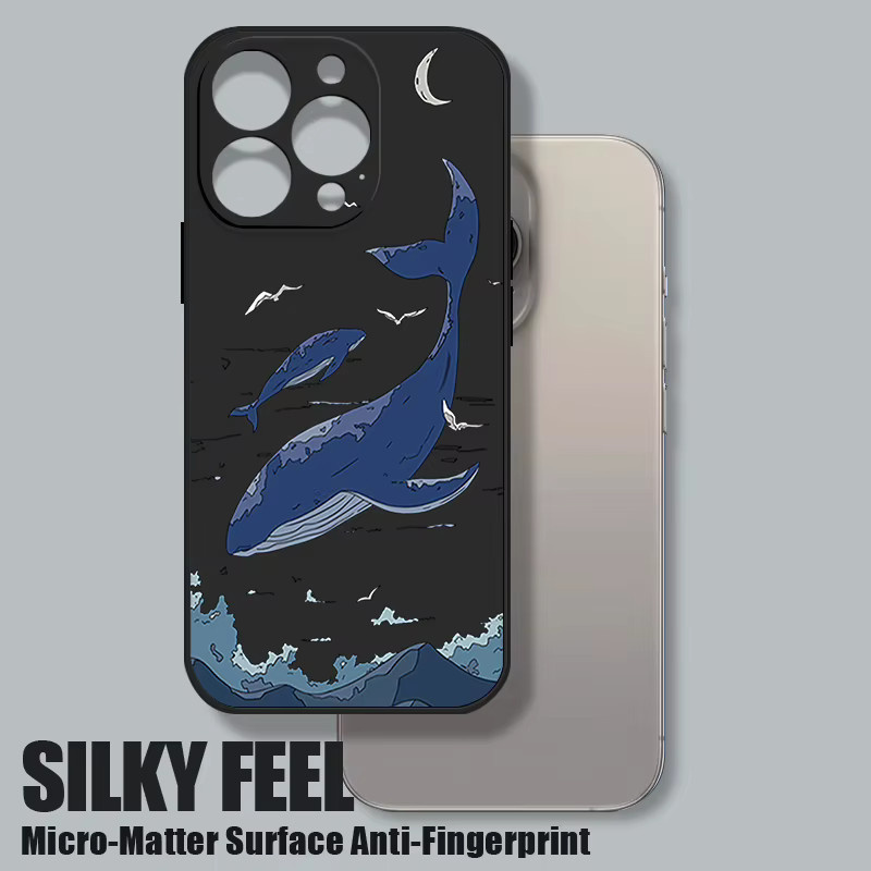 Stoßfeste Silikon Handyhülle mit Ozean-Tier-Design für iPhone 16 15 14 13 Pro Max 12 11 von MOESOE in Purple - Bild 2