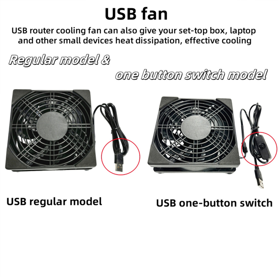 AuyiHomu USB-A Mini-Kühllüfter für Router, PC und TV-Box in Schwarz - Bild 3
