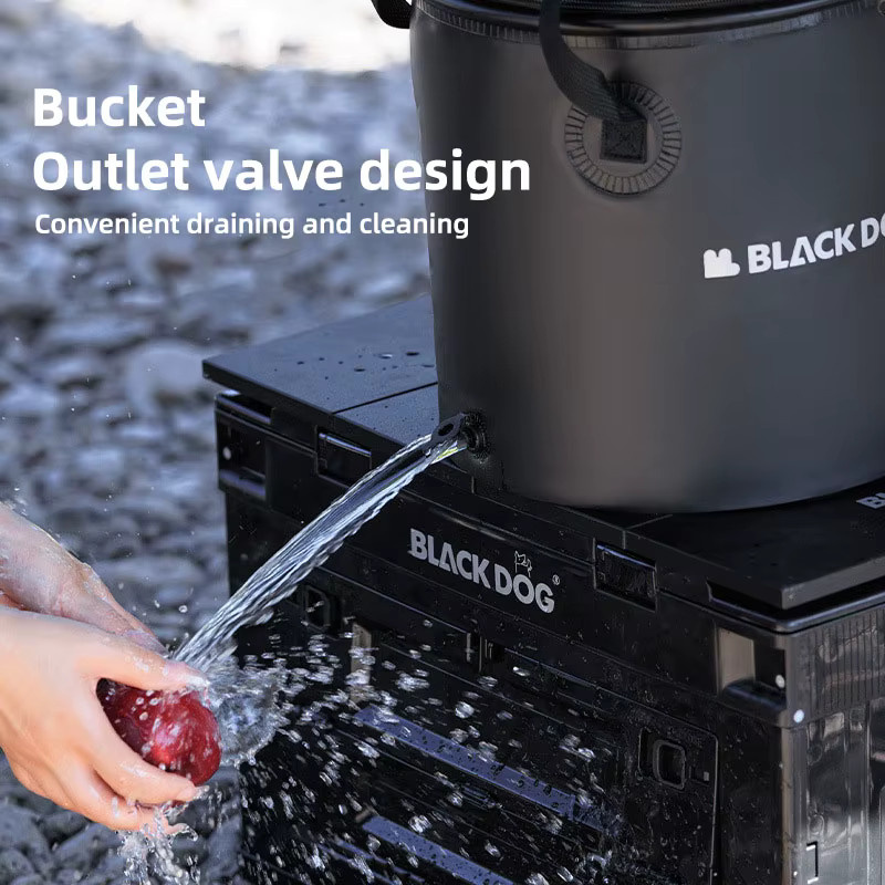 Blackdog Faltbarer Wasserbehälter mit Deckel, Schwarz, 20 l - Bild 3