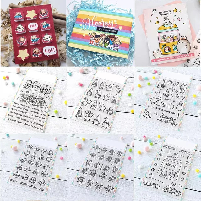 Ninja Helden Stanzformen und Stempelset mit Eggtastic-Kaninchen für DIY Scrapbooking und Kartenherstellung, Mehrfarbig - Bild 1
