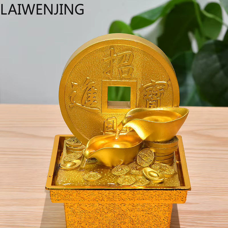 MJY Automatisches Wasserzirkulationsgerät aus Metall in Gold als Desktop-Ornament - Bild 2