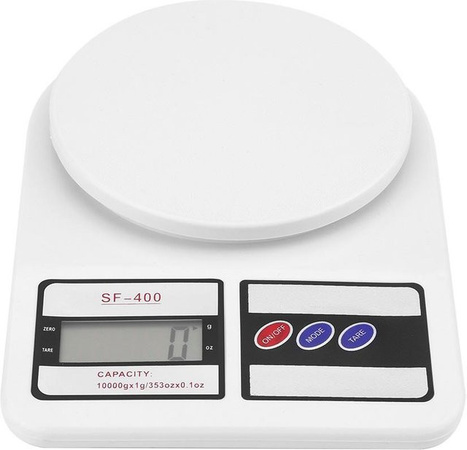 CosyHome Elektrische Digitalwaage für Lebensmittel in Weiß mit 10 kg Kapazität