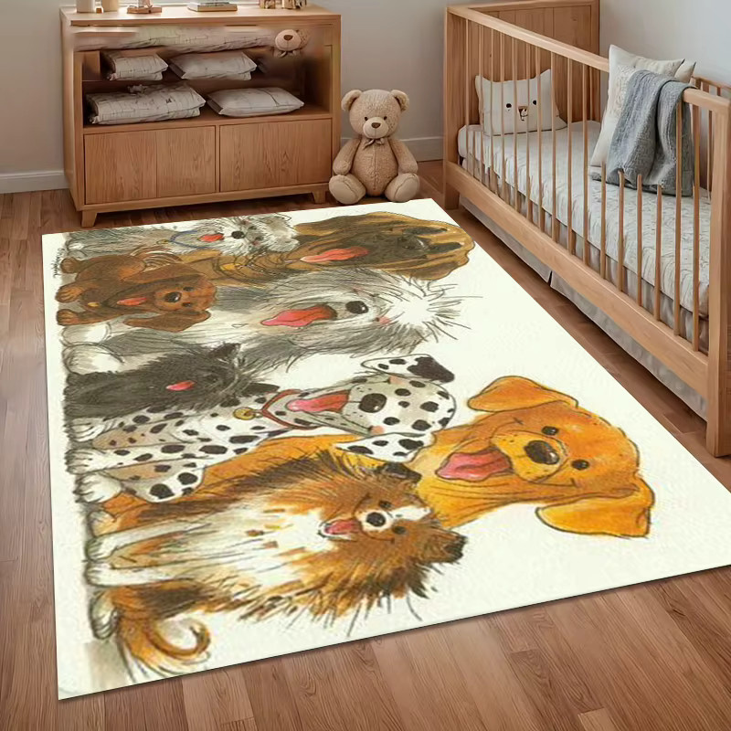 Rutschfeste Teppichmatte mit Tiermotiv für Wohnzimmer, Schlafzimmer oder Kinderzimmer, Mehrfarbig, B/T: 60 x 40 cm - Bild 2