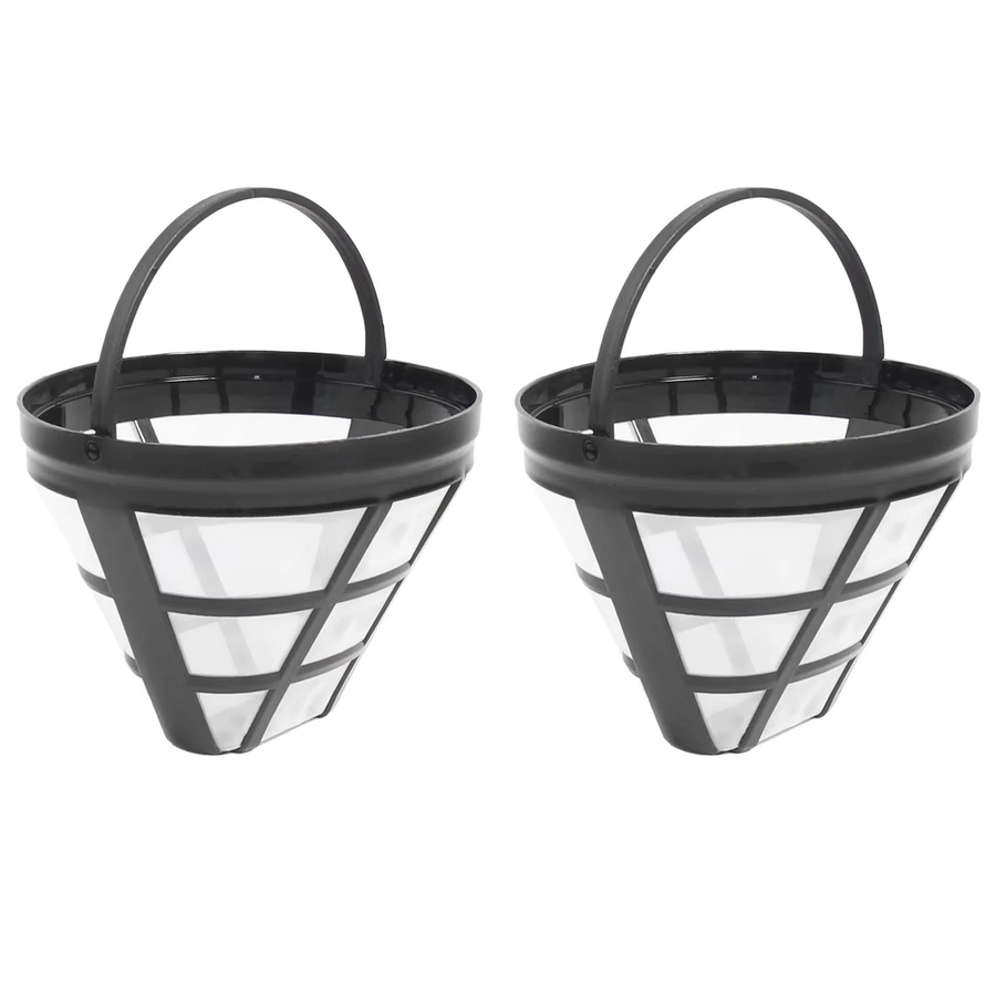 2er Pack wiederverwendbare Kaffeemaschinen-Siebfilter für Ninja Korb-Tropfkaffeemaschinen, Schwarz, passend für 8-12 Tassen - Bild 4