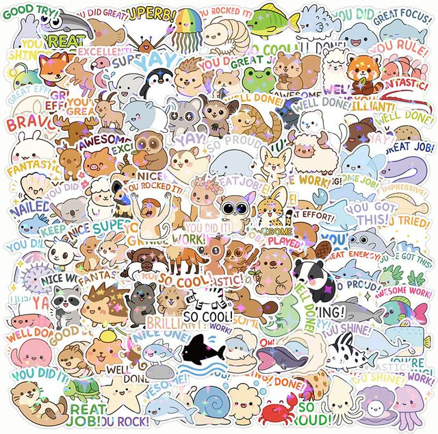 200 Stück Tier-Belohnungsaufkleber für Kinder in Mehrfarbig von BulingBulingStickers Store - Bild 1
