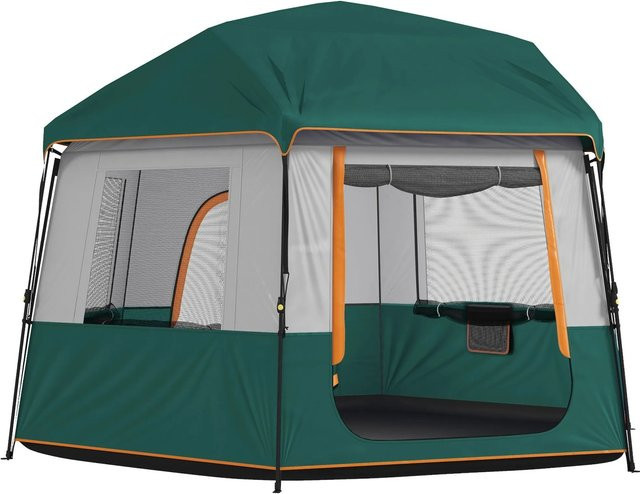 Furnicato Familienzelt Campingzelt Grün H x B x T: 205 x 350 x 350 cm - Bild 1