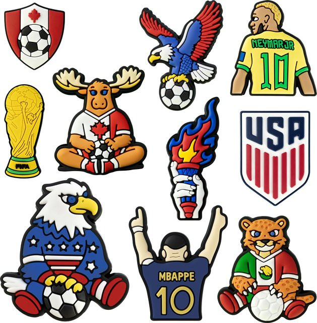 11-teiliges Fußball-Cartoon-Set Schuh-Charms, PVC, Kinder - Bild 1