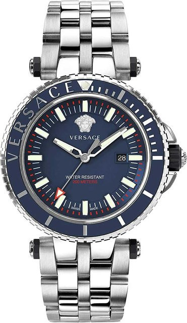 Versace Armbanduhr, Quarz, Edelstahl, Blau, 46 mm, Herren - Bild 1
