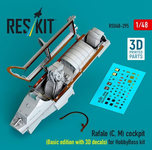 HobbyBoss Rafale Cockpit, Basic Edition mit 3D Decals, 3D gedruckt - Bild 1