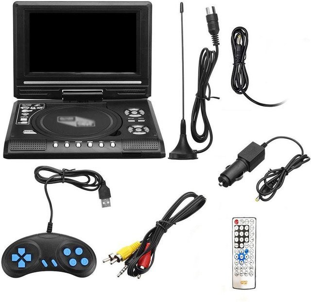 Tragbarer Honor Electronics DVD-Player mit 7,8 Zoll 16:9 LCD-Bildschirm, 270 Grad drehbar, unterstützt DVD, VCD und CD, bunt - Bild 1