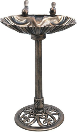 DELUKE Vogeltränke PETA muschelförmig aus Kunststoff in Bronze und Gold, B/T/H: 80 x 34 x 50 cm