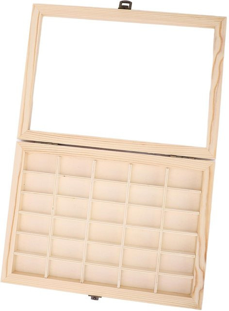 Koogeelife Filmkassette Display-Etui aus Massivholz mit Deckel, 30 Fächer, beige - Bild 1