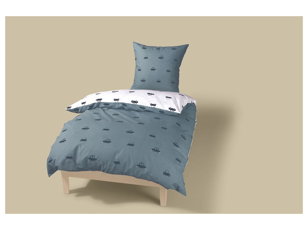 LIVARNO Kinder Bettwäsche aus Edel-Renforcé Baumwolle in Blau, Set bestehend aus Bettbezug und Kissenbezug, B/H: 135 x 200 cm und 80 x 80 cm - Bild 3