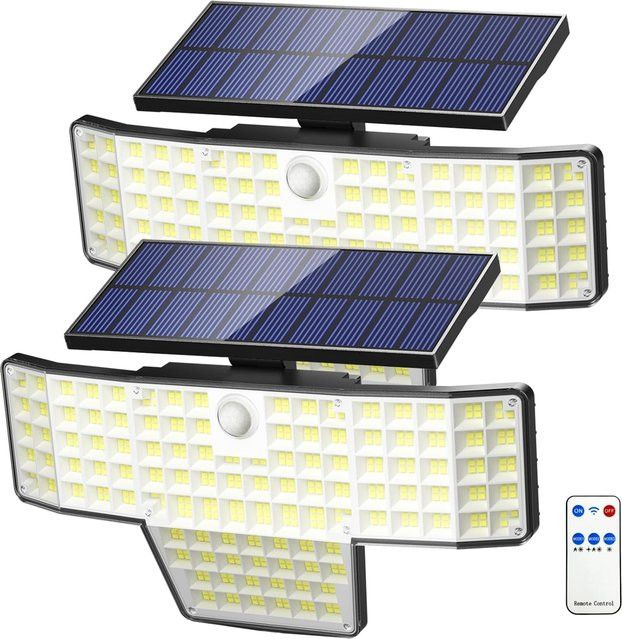Swiatla Solar-Flutlicht mit 448 LED, IP65 wasserdicht, Solar-Straßenlaterne mit Bewegungsmelder und Fernbedienung für den Außenbereich - Bild 1