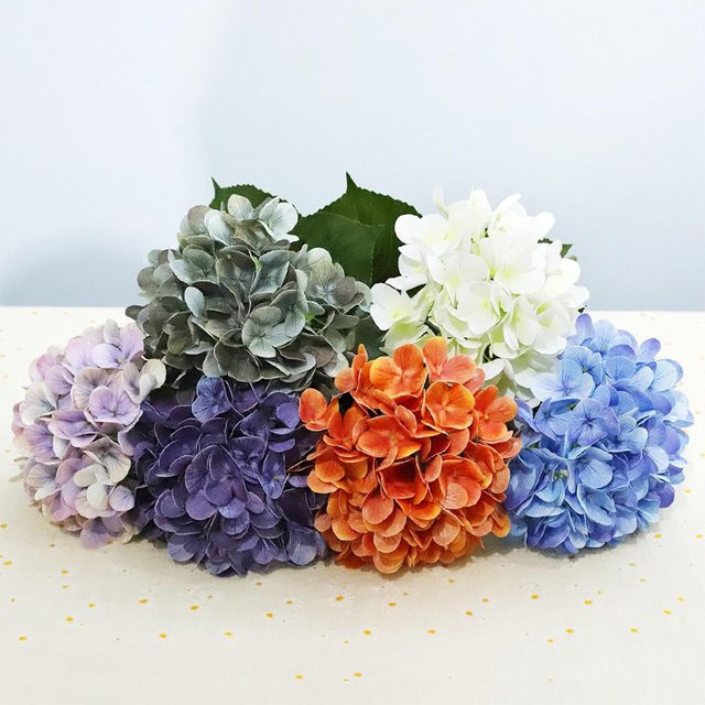Uflower Hortensienköpfe aus Seide in Multicolour, 5 Stück, Höhe: 58 cm - Bild 1