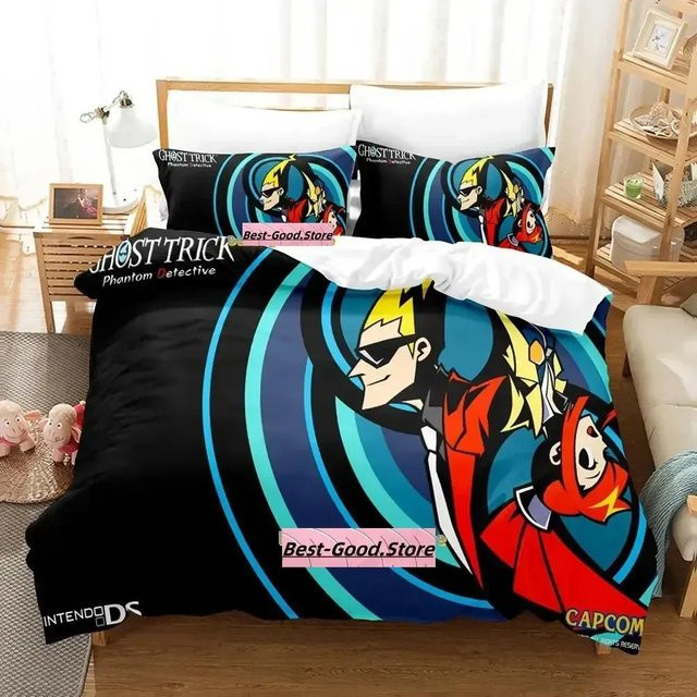 Ghost Trick Bettwäsche Set Anime Design für Einzelbetten, 3-teilig, B/H: 135 x 200 cm - Bild 1
