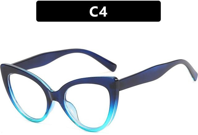 Lesebrille Cat-Eye, Damen, Vollrand, Acetat, blau transparent, Blaulichtfilter - Bild 1