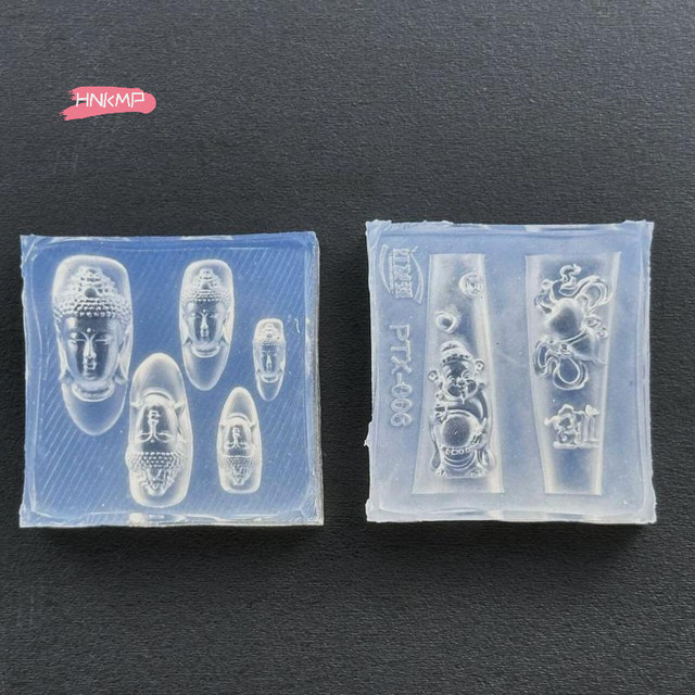 3D Acrylform Buddha Kopf Nail Art Silikon Maniküre Vorlage - Bild 1