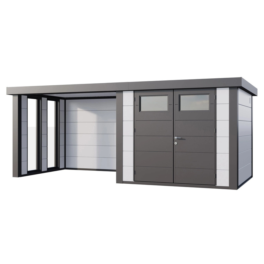 Telluria Gerätehaus Classico mit Lounge S Links und Fenster in Weiß, B/H/T: 572 x 219 x 258 cm - Bild 2